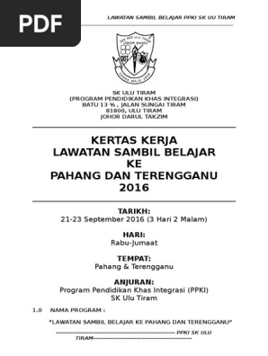 Kk Lawatan Pahang Terengganu