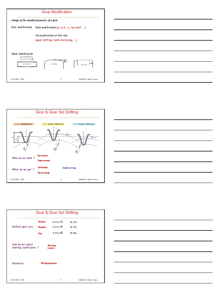 Notes Ch.11 Gears 2006-2-3spp | PDF | Science & Mathematics