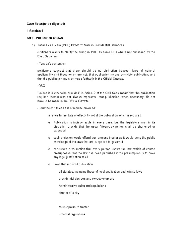 Analysis of Key Philippine Supreme Court Cases on the Publication of
