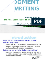 Judgment Writing by Dame Janice Pereira