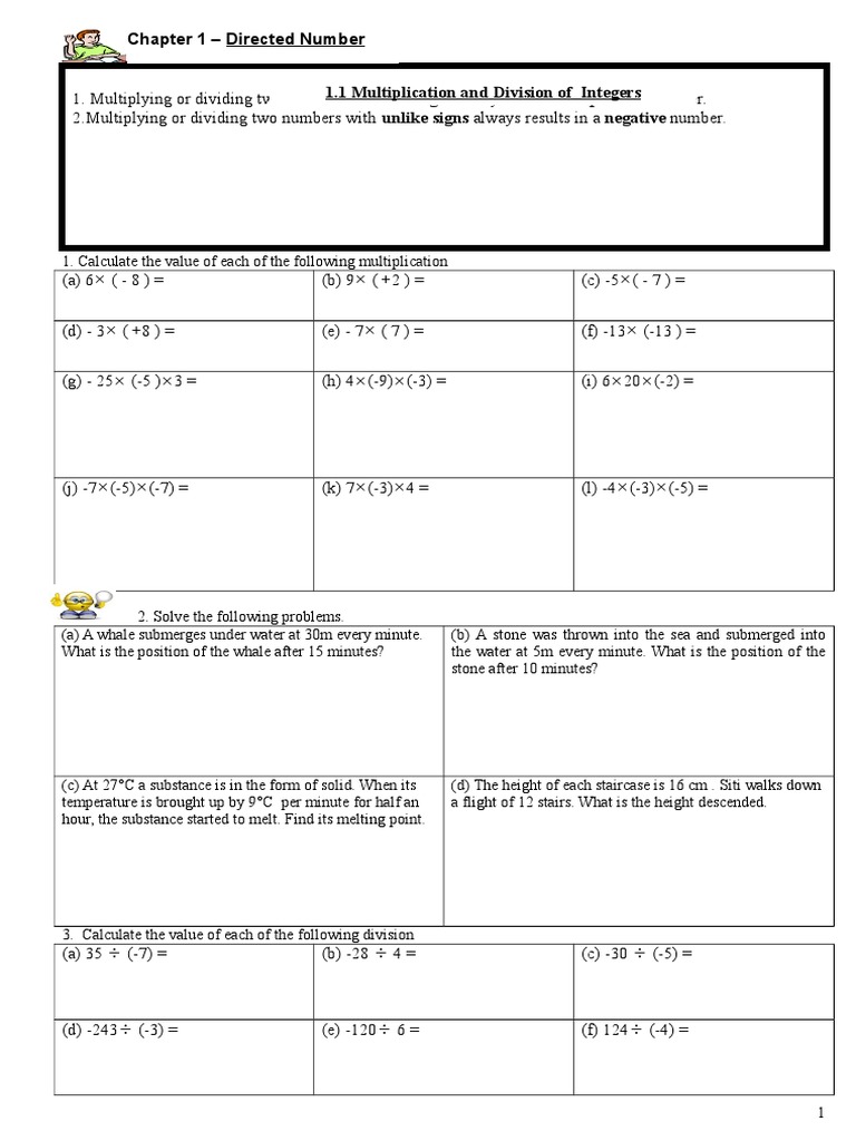 Chapter 1-Directed Number | PDF | Mathematical Notation | Mathematical ...