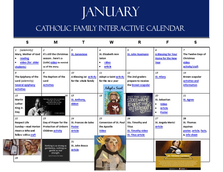 Jan Calendar | PDF | Religion & Spirituality