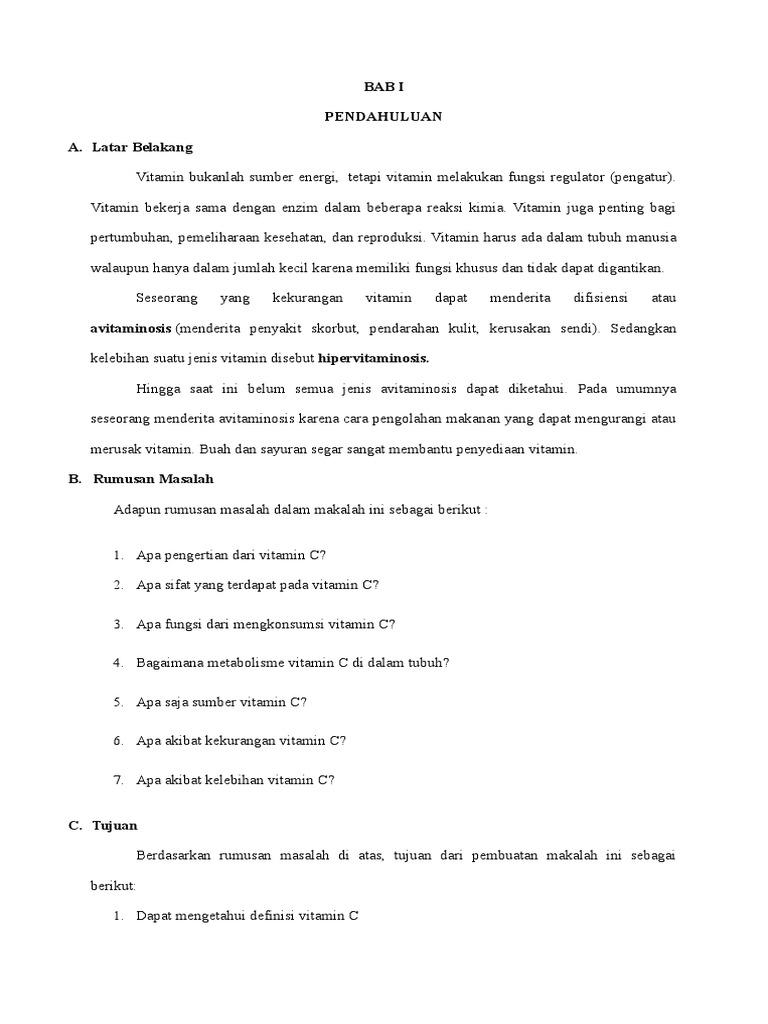 Makalah Vitamin C Contoh Makalah