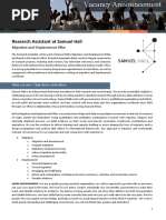 Vacancy Announcement Research Assistant Migration Pillar