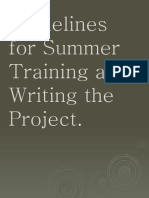 Summer Project Guidelines