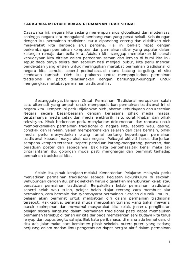 Contoh Karangan Permainan Tradisional Pdf