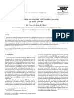 Rubber Isostatic Pressing and Cold Isostatic Pressing of Metal Powder