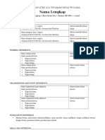 Format CV Tim Kajian Papua PPI Dunia