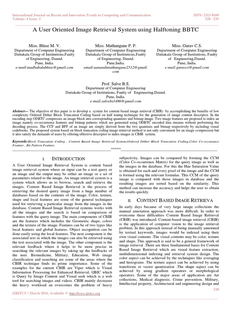 A User Oriented Image Retrieval System Using Halftoning BBTC | PDF ...