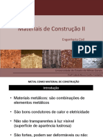 Slide Aula Metais - Engenharia Civil - Materiais de Construção II