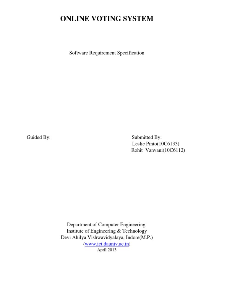 Online Voting System Requirements | PDF | Electronic Voting | Web Server