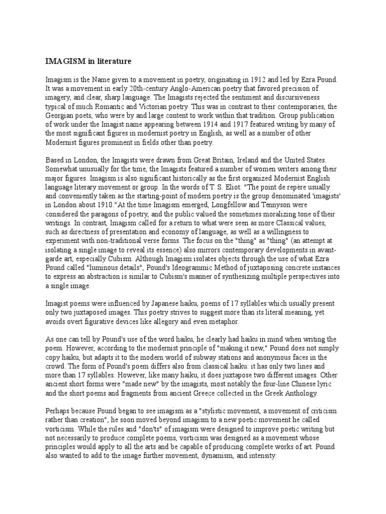 A few don'ts by an imagiste summary picture