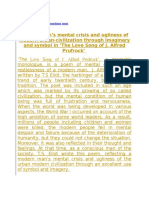 Modern Man's Mental Crisis and Ugliness of Modern Urban-Civilization Through Imaginary and Symbol in The Love Song of J. Alfred Prufrock'