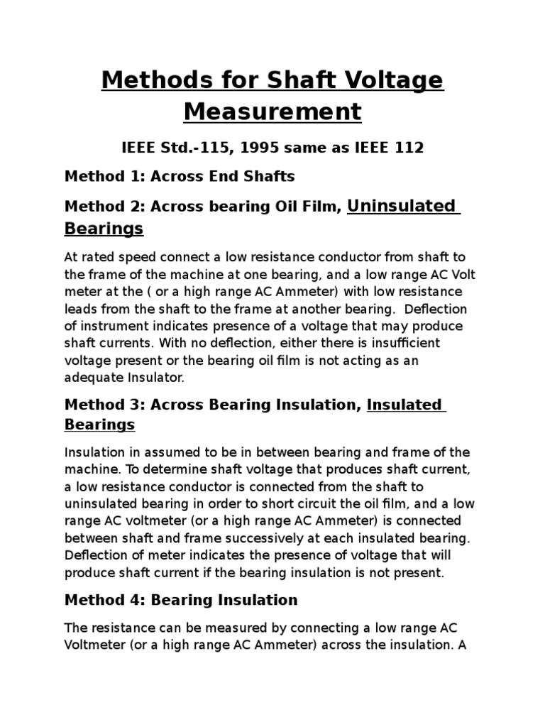Methods For Shaft Voltage Measurement PDF