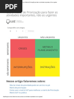 Use a Matriz de Priorização Para Fazer as Atividades Importantes, Não as Urgentes