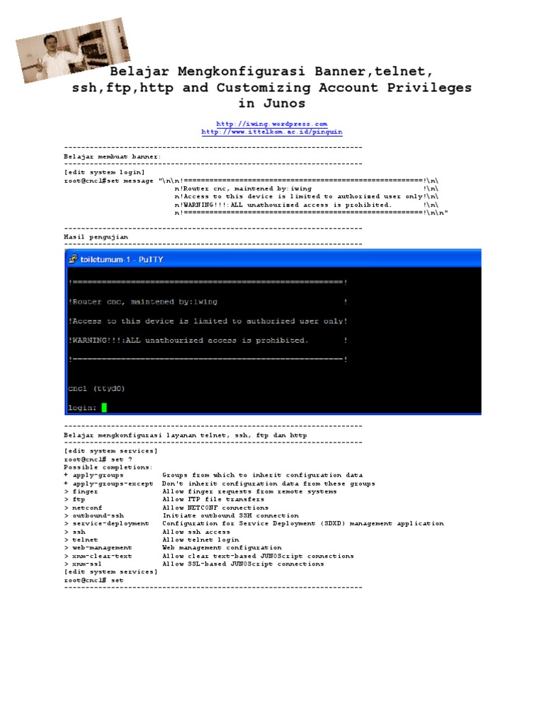 Belajar Mengkonfigurasi Banner, Telnet, SSH, FTP, HTTP and Customizing ...