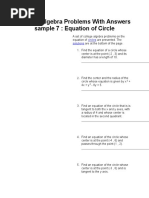 College Algebra Problems With Answers