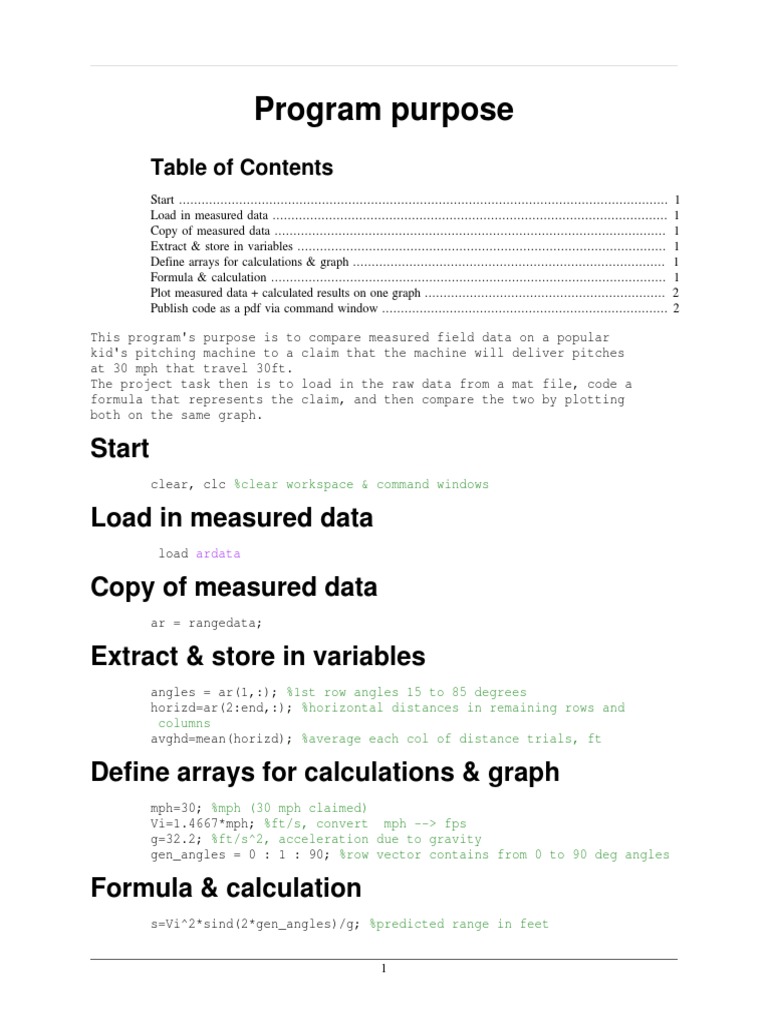 Project Range MATLAB PDF