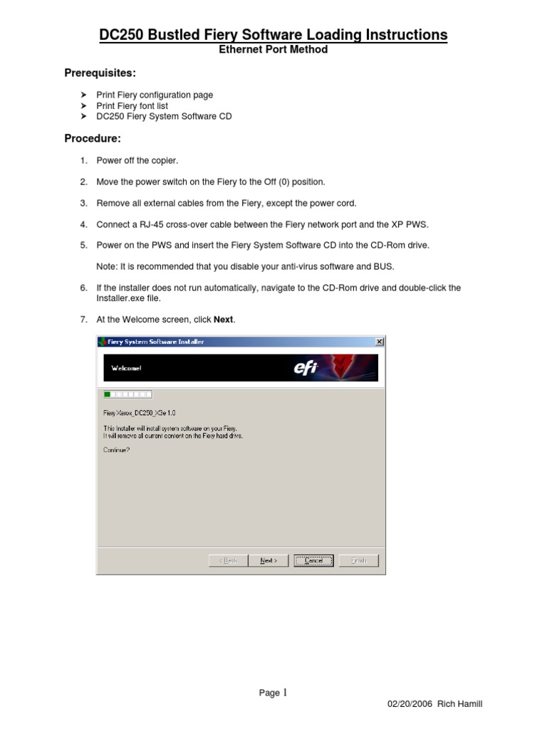 DC250 Fiery Software Installation Guide | PDF | Ethernet | Installation ...