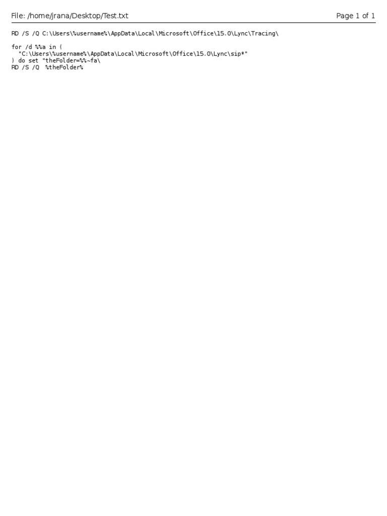 Delete Lync Tracing Files Script Pdf Computers