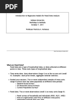 Introduction To Regression Models For Panel Data Analysis Indiana University Workshop in Methods October 7, 2011 Professor Patricia A. Mcmanus