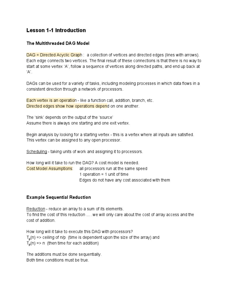 Multithreaded DAG Model Overview | PDF | Graph Theory | Areas Of ...