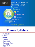 Computer Applications in Engineering Design: Introductory Lecture