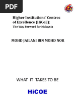 Higher Institutions' Centres of Excellence (Hicoe) :: The Way Forward For Malaysia