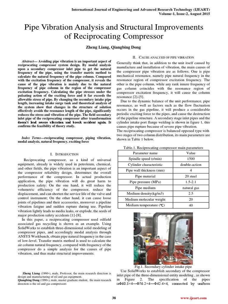 Pipe Vibration Analysis and Structural Improvements of RC PDF | PDF ...