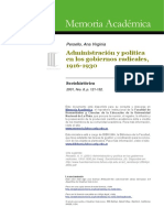 Administración y Política en Los Gobiernos Radicales 1916 1930 Ana Virginia