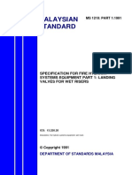 Ms 1210 Part 11991 Specification For Fire Hydrant Systems Equipment Part 1 Landing Valves For Wet Risers-710265