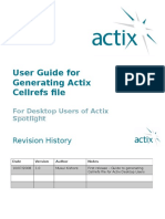 User Guide For Generating Actix Cellrefs