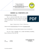 Medical Certificate: Upper Respiratory Tract Infection
