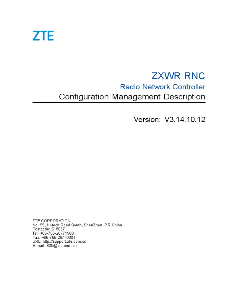 ZTE Configuration Management Description | PDF | Backup | Asynchronous ...