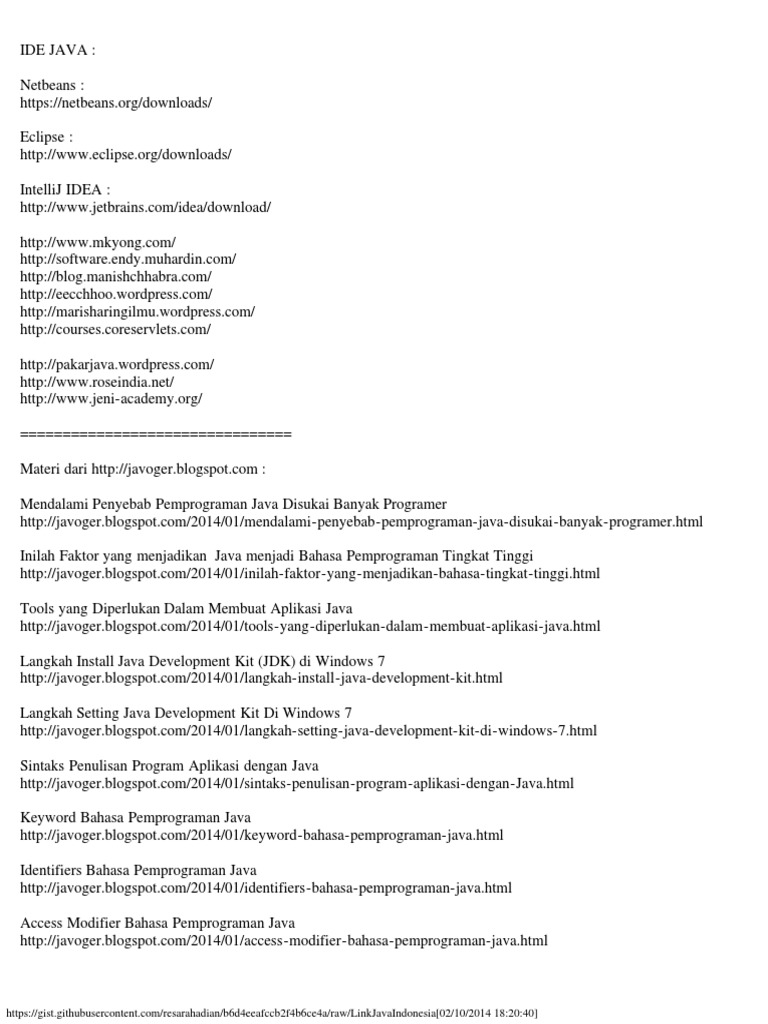 Link Pembelajaran Java | PDF | Komputer
