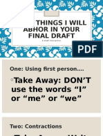 Ten Things I Will Abhor in Your Final Draft