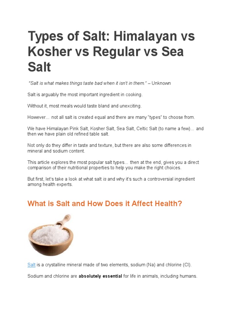 A Comprehensive Comparison of Popular Salt Types Himalayan Pink Salt