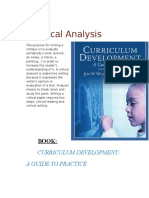 Critical Analysis: Curriculum Development: A Guide To Practice