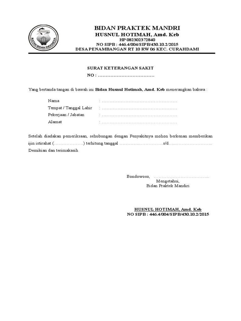 Surat Keterangan Sakit