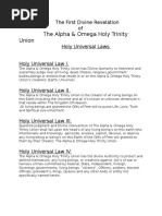 The First Divine Revelation of The Alpha & Omega Holy Trinity Union Holy Universal Laws 3