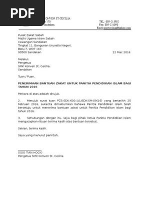 Surat Penerimaan Zakat 2016 Pdf