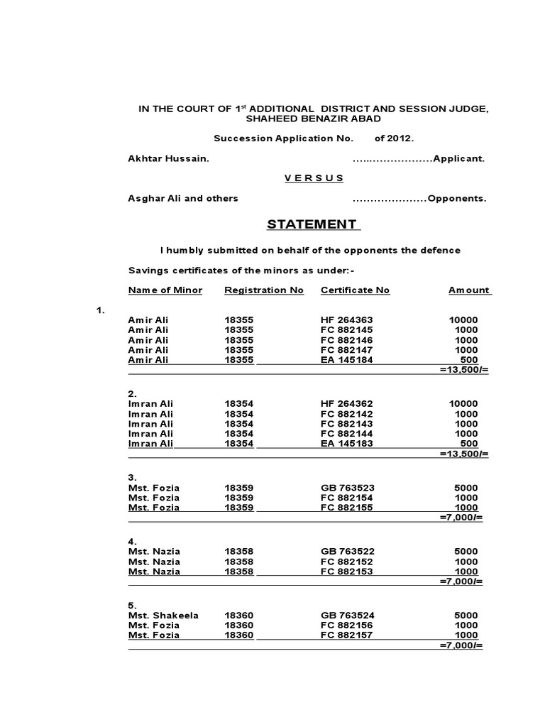 Succession Certificate Application Details | PDF | Probate | Affidavit