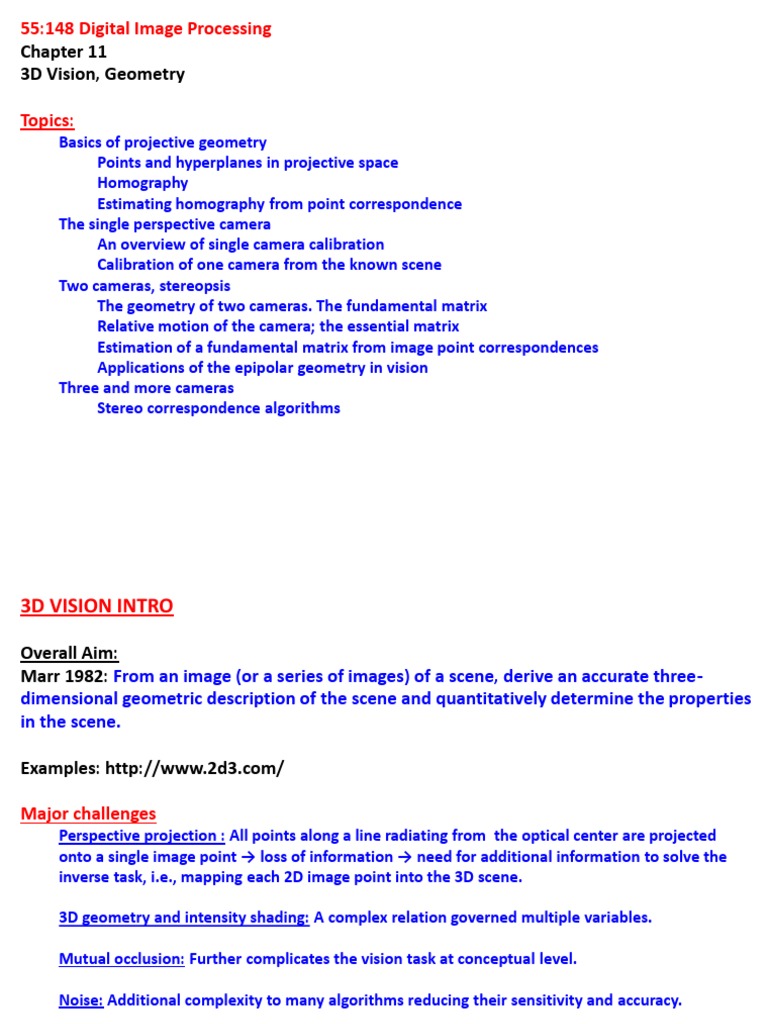 3D Vision Geometry | PDF | Projective Geometry | Plane (Geometry)