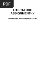 Literature Assignment-Iv: Submitted By: Prof - Hitesh Mohapatra