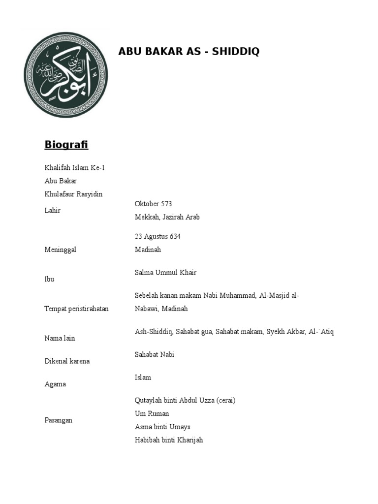 Saidina Abu Bakar As Siddiq Ppei Pptx Saidina Abu Bakar As Siddiq Nama Ahli Kumpulan 1 Muhammad Haris Idham Bin Abdul Halim A162957 2 Muhammad Nur Course Hero