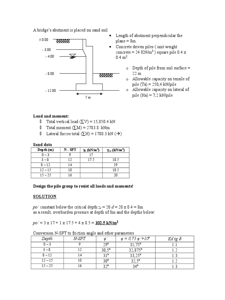 Bridge Abutment Foundation Design | PDF