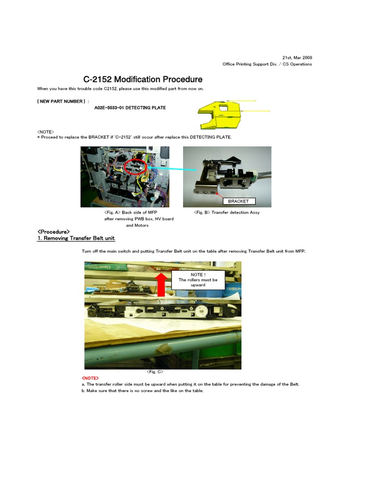 C-2152 Error Fix for MFP Printing | PDF | Manufactured Goods | Equipment