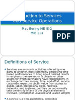 Introduction To Services and Service Operations: Mac Bering ME IE-2 MIE 113