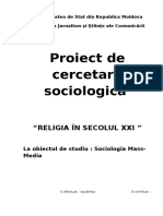 Proiect de cercetare sociologică 