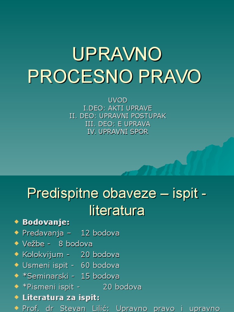 Upravno Procesno | PDF